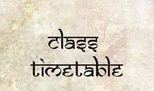 Ananta Yoga and Ayurveda Class Timetable