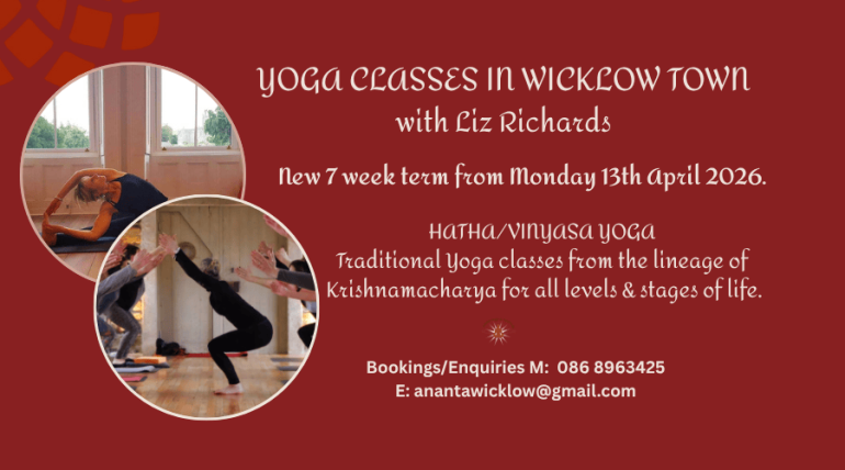 Yoga Classes In Wicklow Town with Liz Richards New 7 week term from Monday 13th April 2026